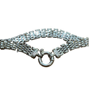 Vintage Bracelet Hallmarked MILOR ITALY 925 STERLING SILVER Woven Chain Look
